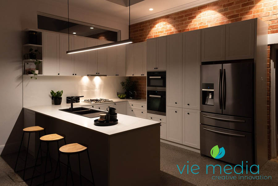 The hero kitchen shot of a house that went to auction in Albury, NSW, Australia.